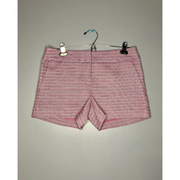 Ann Taylor LOFT The Riviera Short Women's 4 Pink Stripe Casual Summer Preppy Mod - Picture 1 of 14